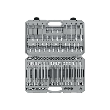 Tekton 110pc 3/8 Inch Drive Hex, Torx, TR Torx, Phillips, Slotted, Square, Triple Square Bit Socket Set SHB91317